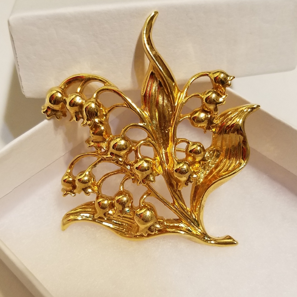 Lily Of the Valley Seasonal Bouquets Brooch